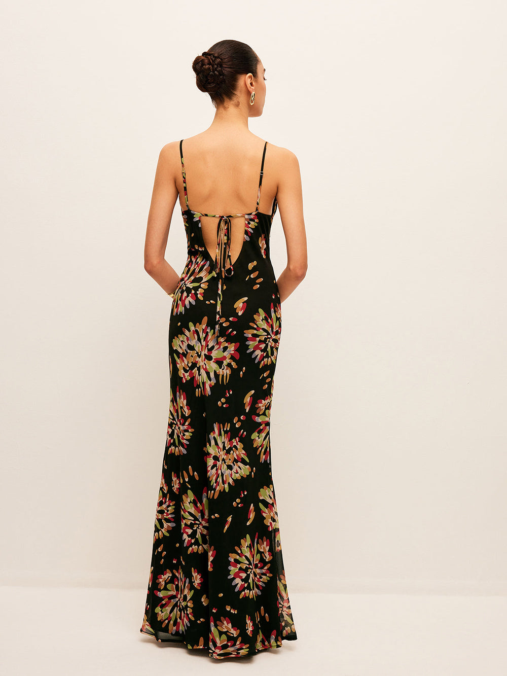 Robe Longue Bohème en Mousseline à Liens au Dos Semi-Transparente