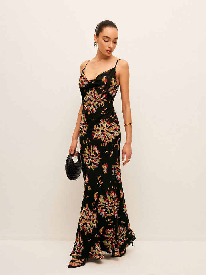 Robe Longue Bohème en Mousseline à Liens au Dos Semi-Transparente