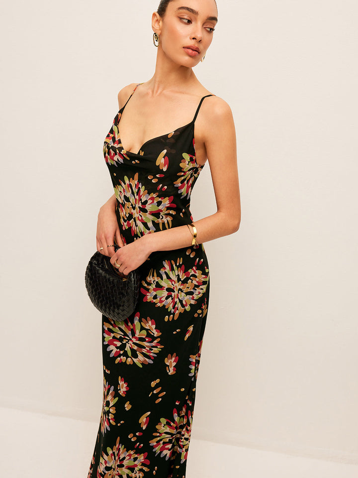 Robe Longue Bohème en Mousseline à Liens au Dos Semi-Transparente
