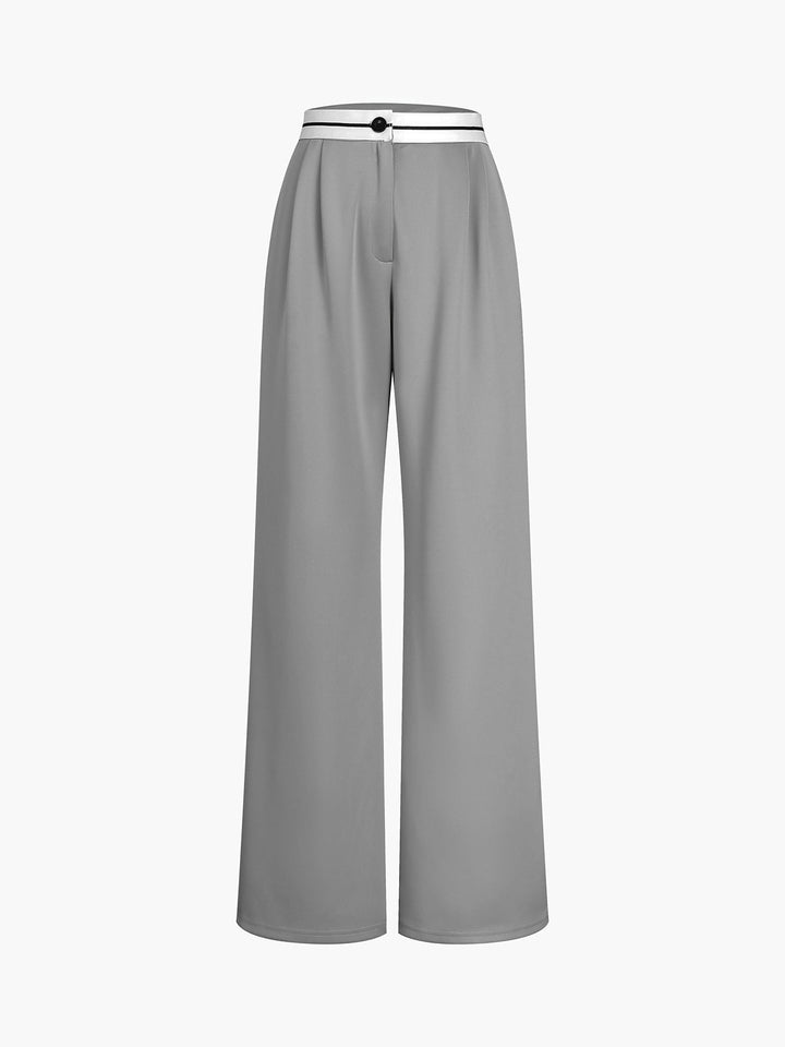 Ensemble Pantalon Jupe Tube à Taille Contrastante Deux Pièces