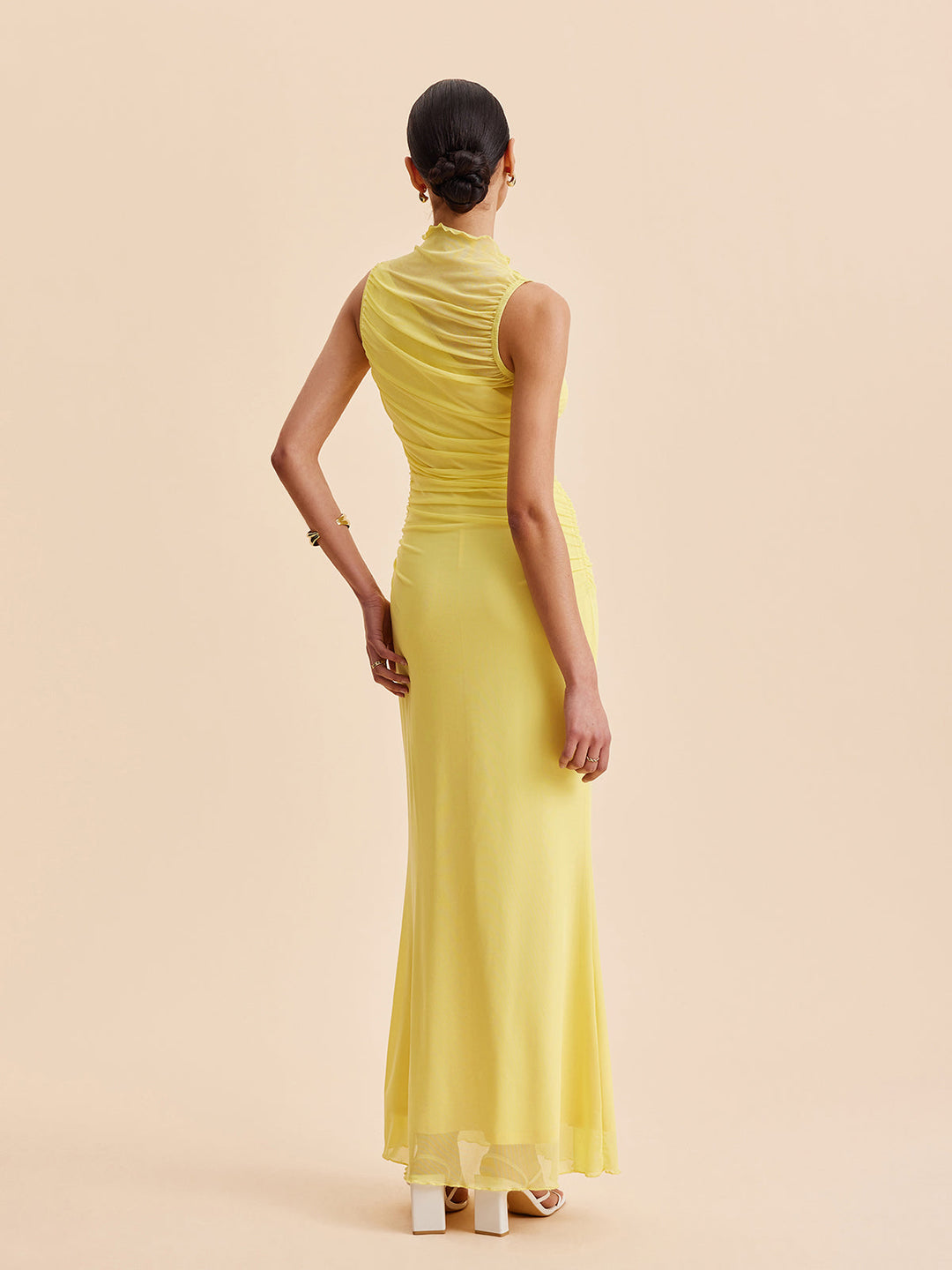 Robe Sans Manches Volants en Maille