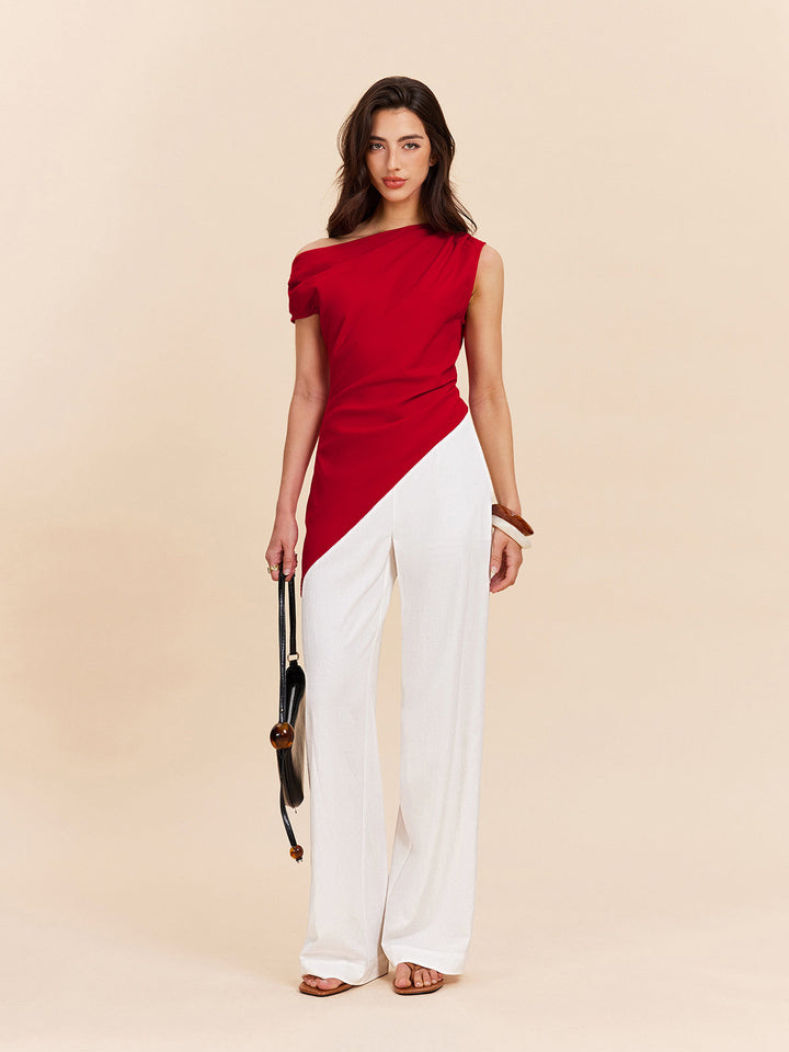 Pantalons Taille Haute Semi-Transparents Coton & Lin