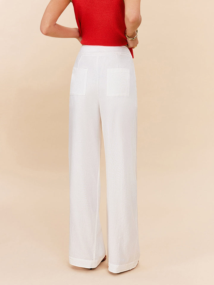Pantalons Taille Haute Semi-Transparents Coton & Lin