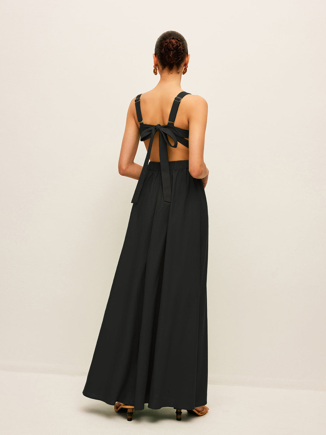 Robe en Coton & Lin avec Détail de Lien au Dos