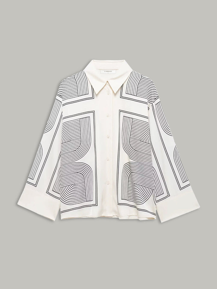 Chemise à revers géométrique
