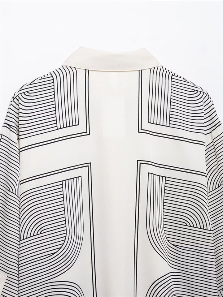 Chemise à revers géométrique