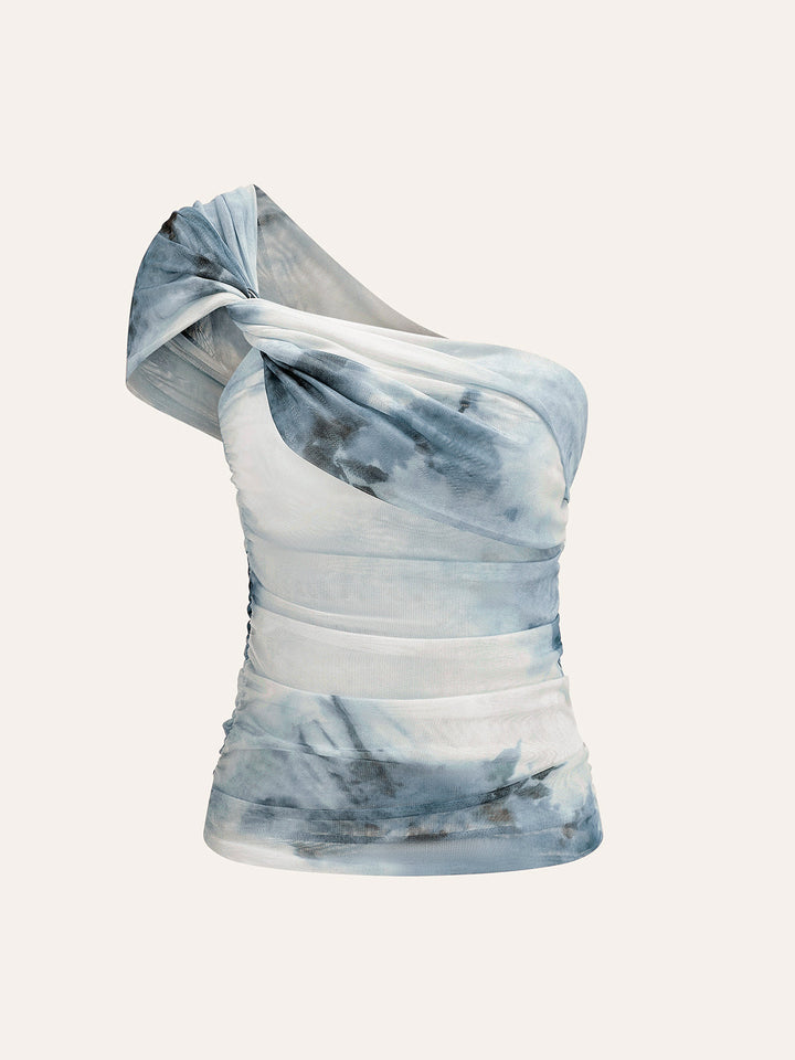 Top Une Épaule Semi-Transparente