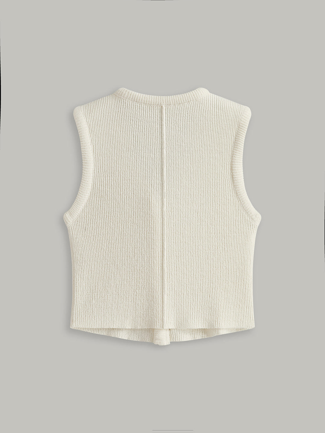 Gilet Pull Sans Manches Boutonné