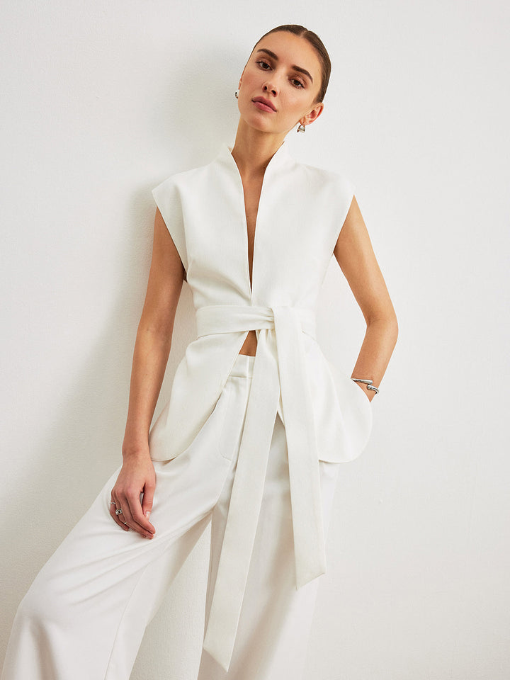 Top péplum à ceinture