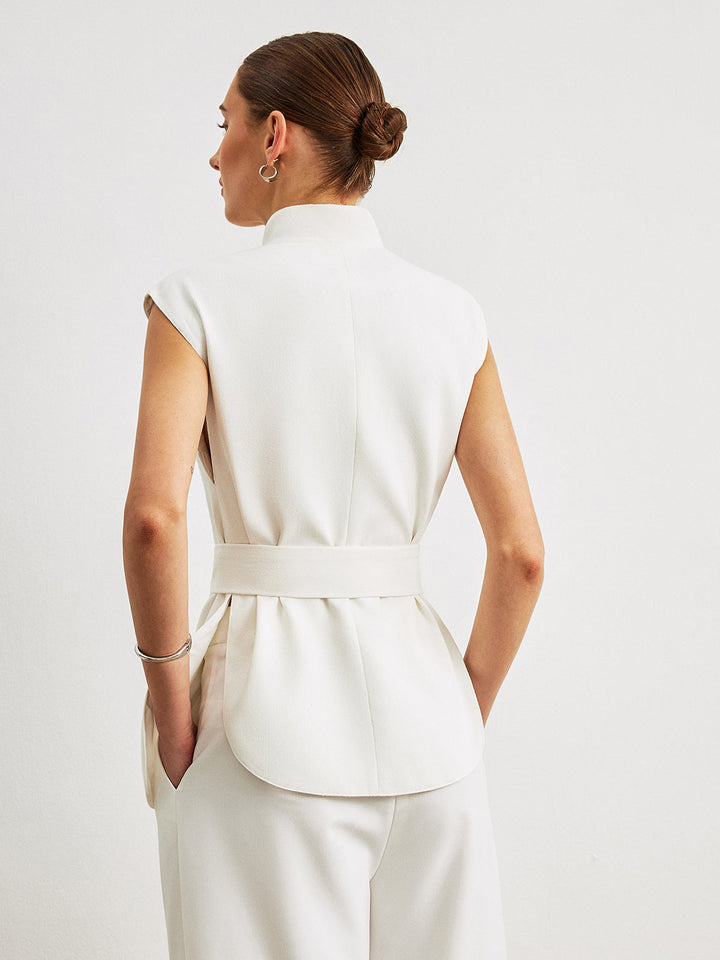 Top péplum à ceinture