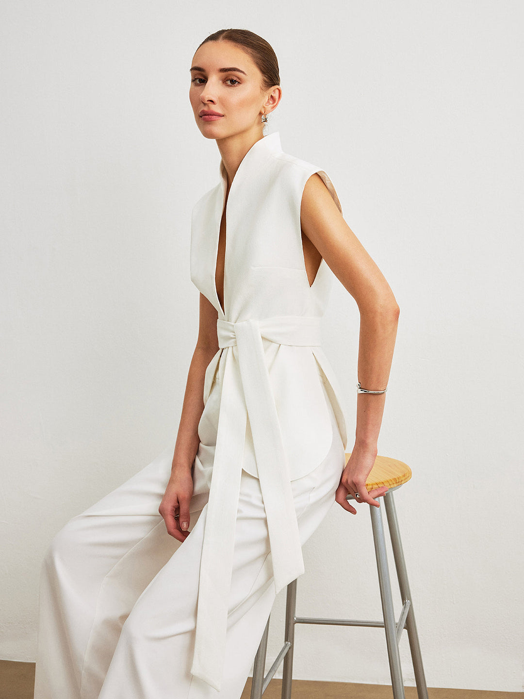 Top péplum à ceinture