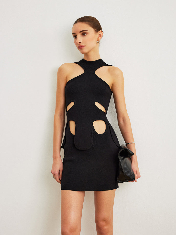 Robe à découpes à encolure licou