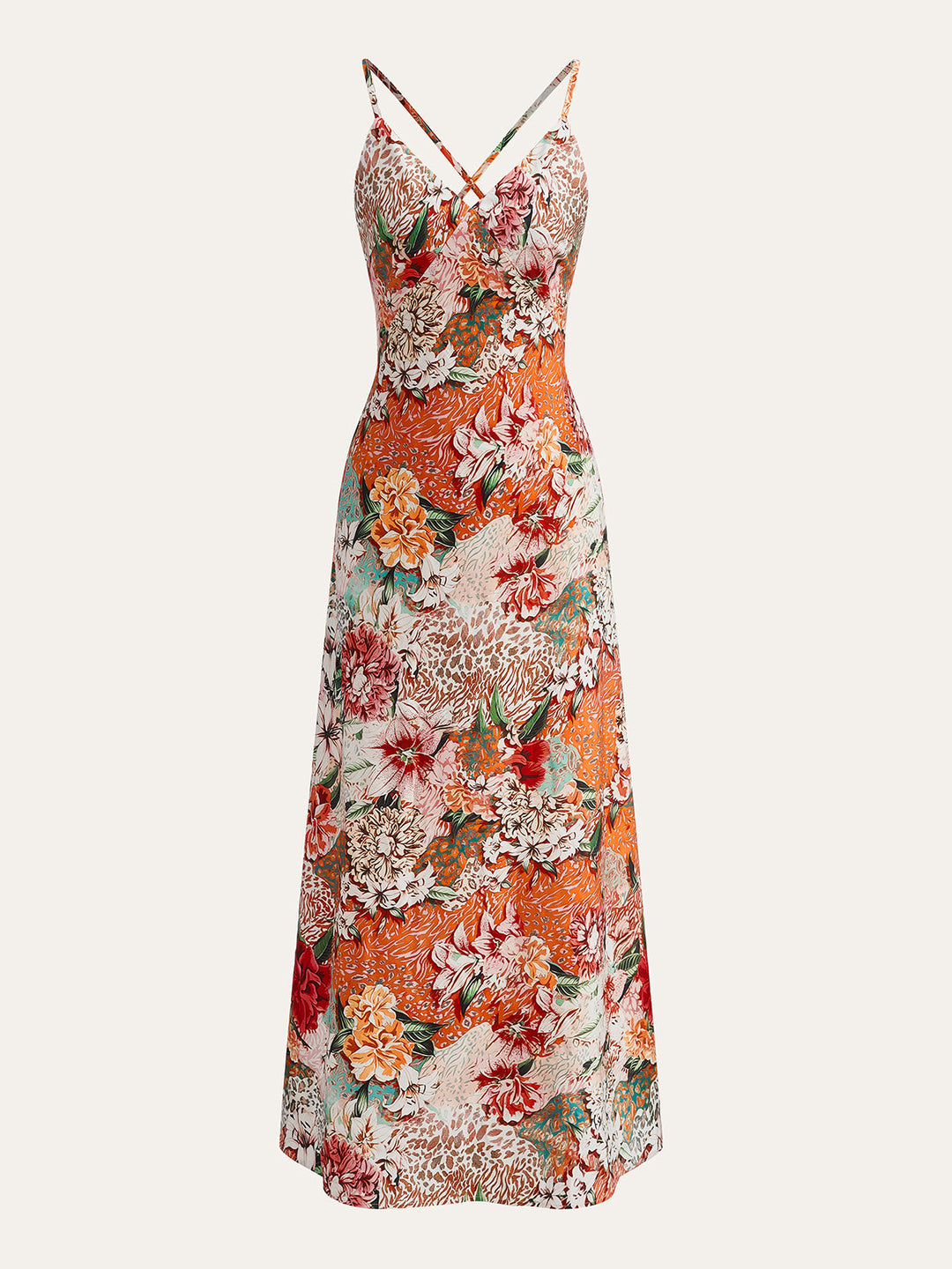 Robe à Dos Croisé Imprimé Floral