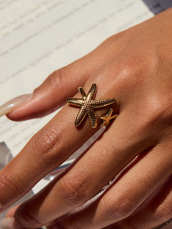 Bague Ouverte Étoile de Mer Asymétrique