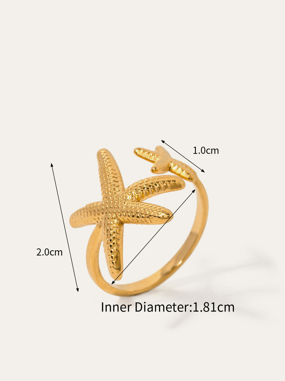 Bague Ouverte Étoile de Mer Asymétrique