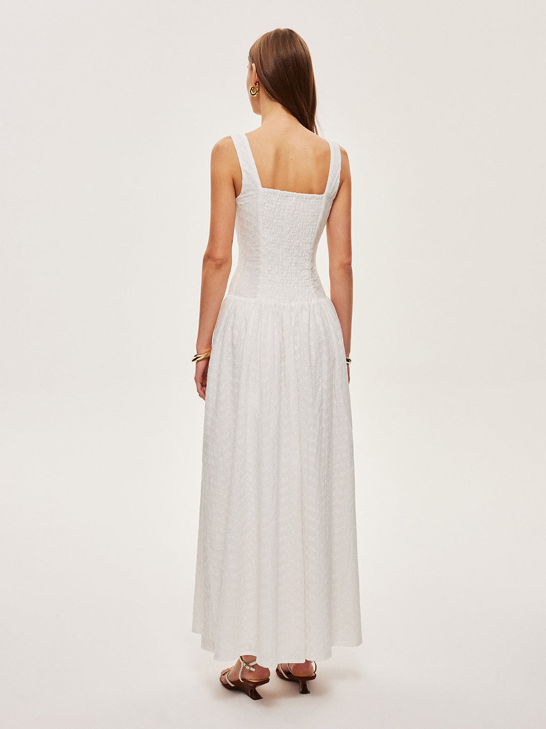 Robe sans manches en coton avec boutonnage sur le devant