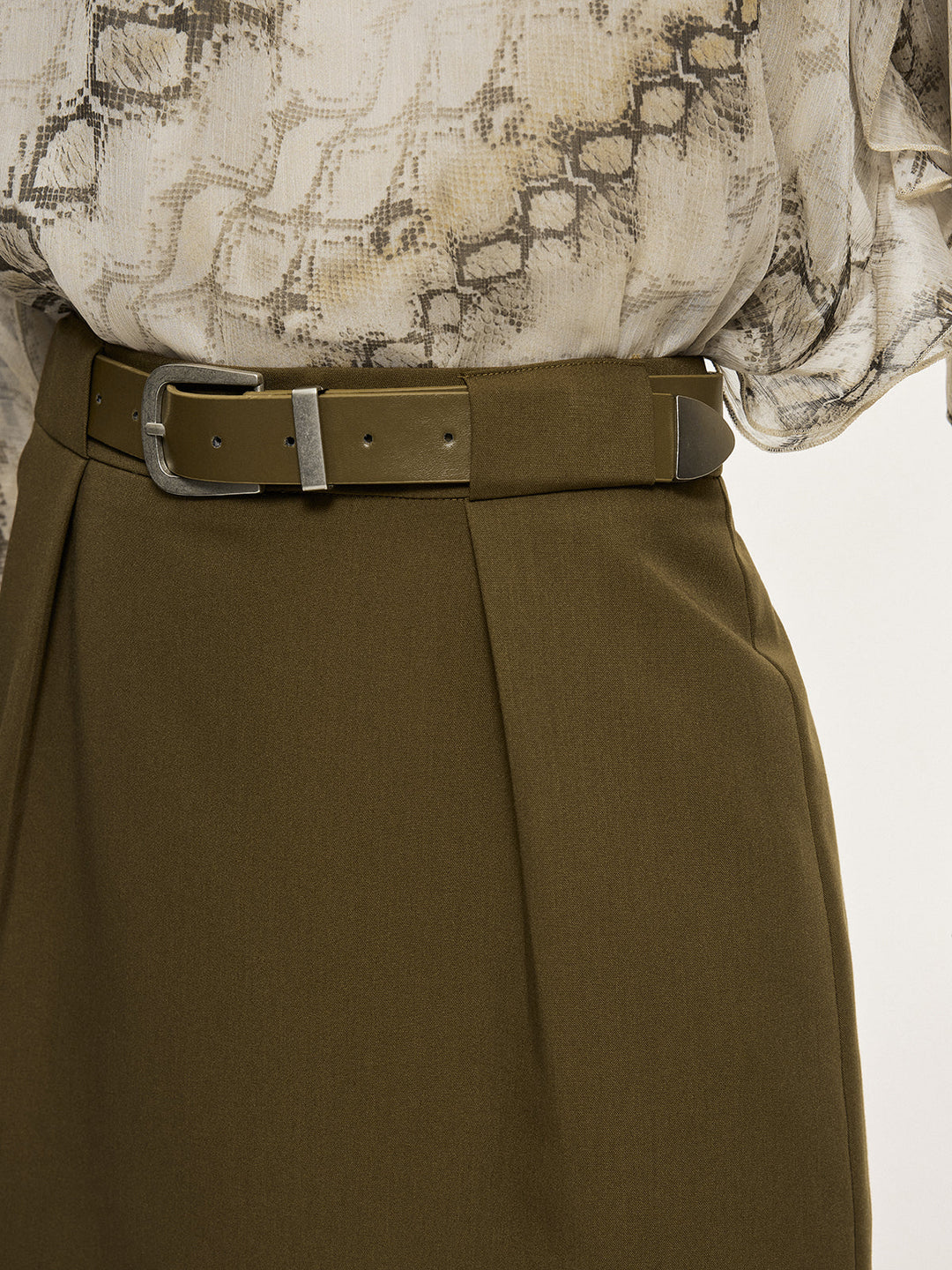 Jupe Ceinturée Mi-Taille