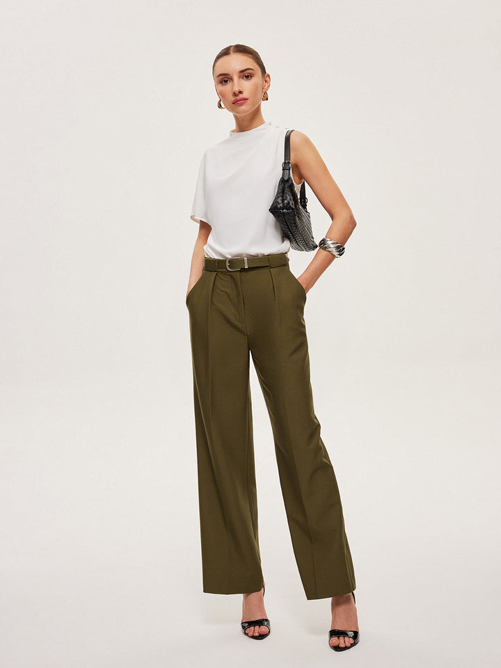 Haut à épaules boutonnées drapé asymétrique