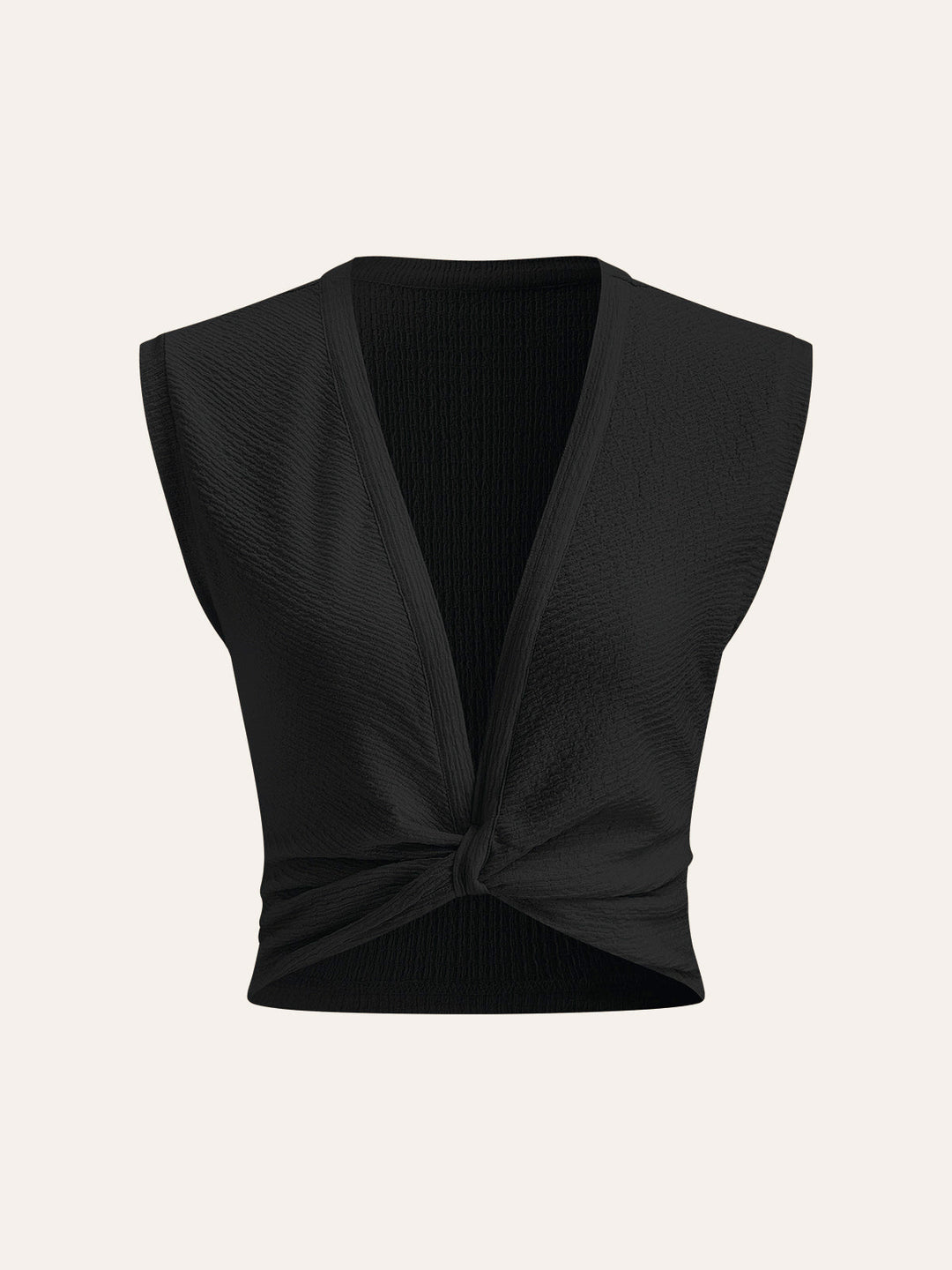 Top Sans Manches à Noeud Devant V-Neck