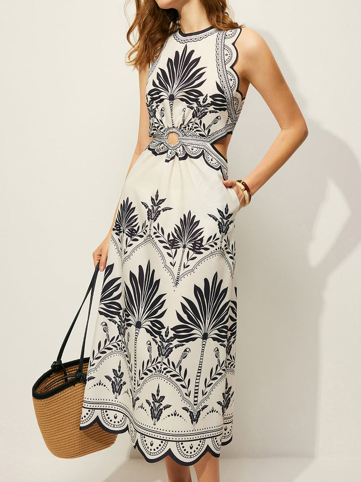 Robe à découpes florale bohème