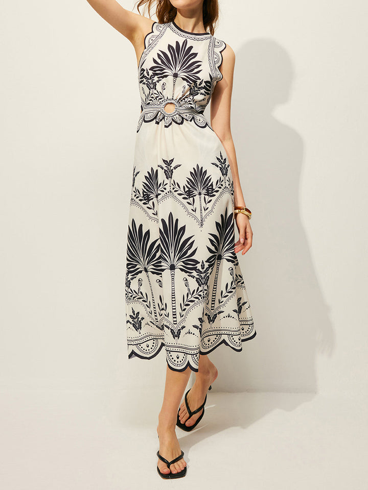 Robe à découpes florale bohème