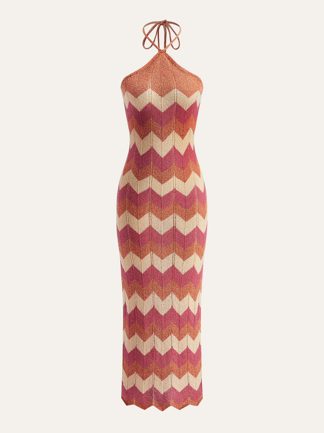 Robe Pull Couleur Blocée à Col Dégagé et Fente