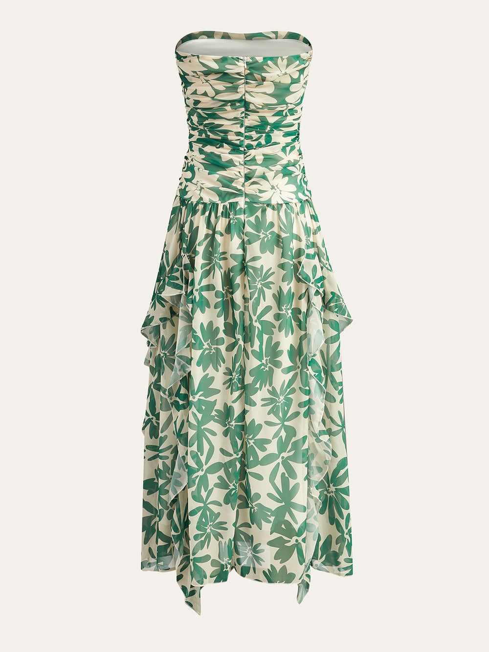 Robe Longue à Imprimé Floral et Volants
