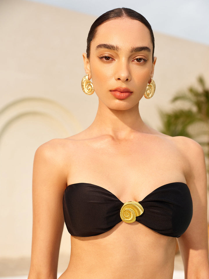 Ensemble Bikini Bandeau à Accent Coquillage