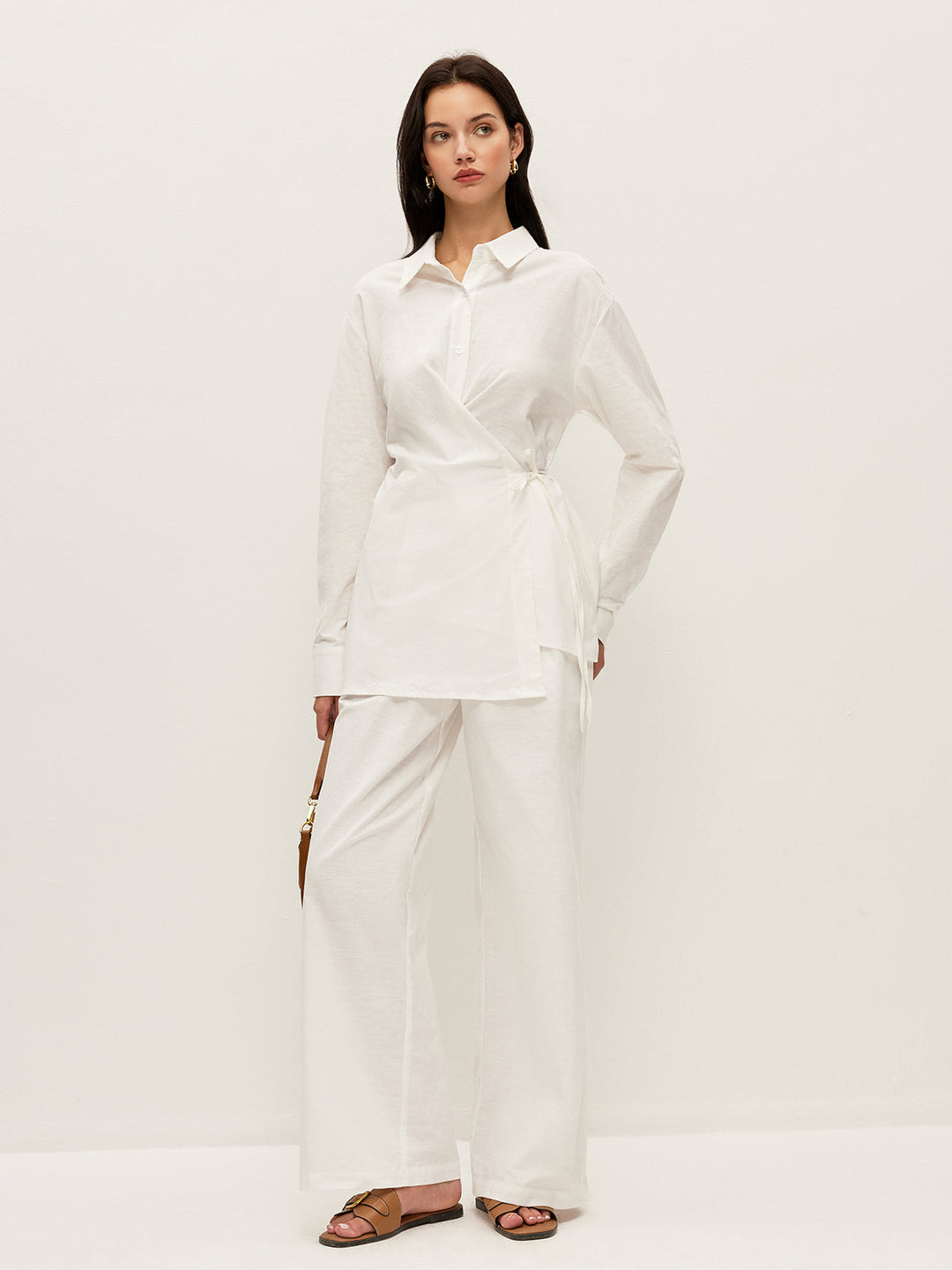 Chemise portefeuille en coton et lin
