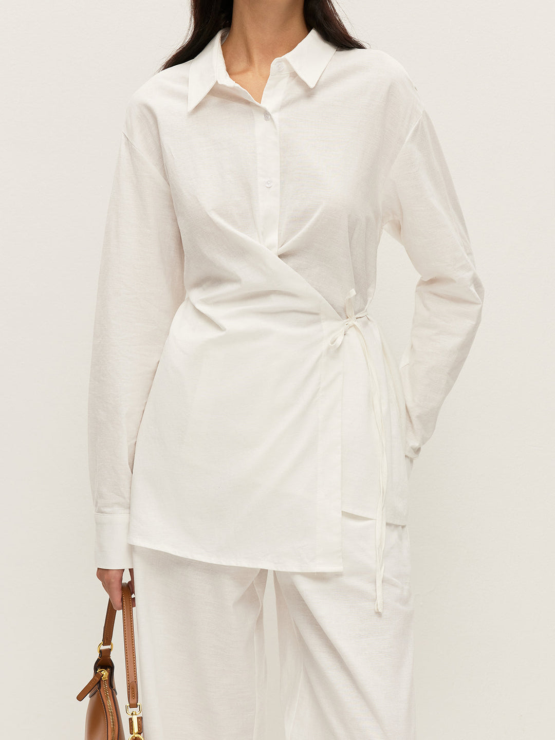 Chemise portefeuille en coton et lin