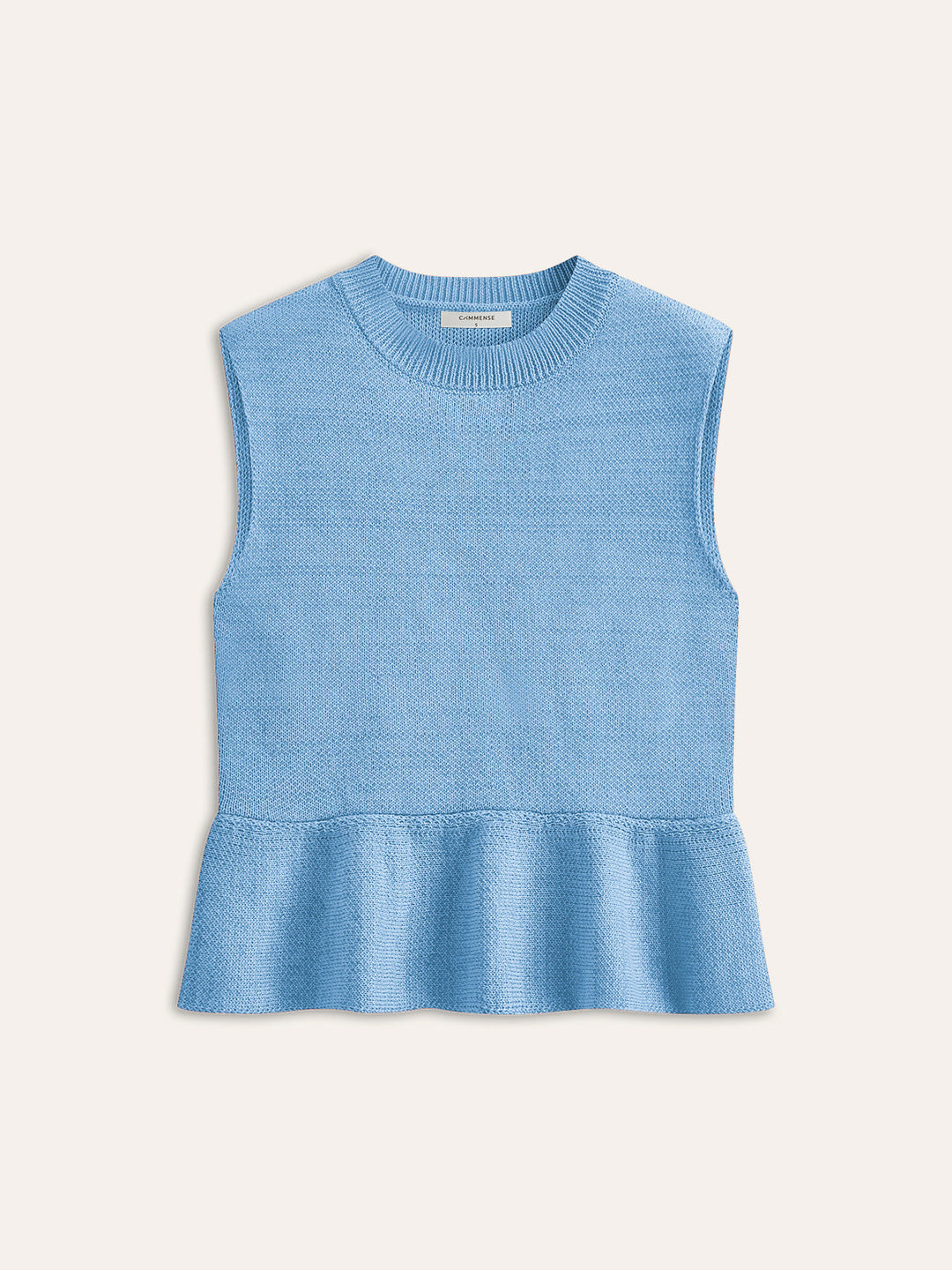 Gilet Pull sans Manches à Volants