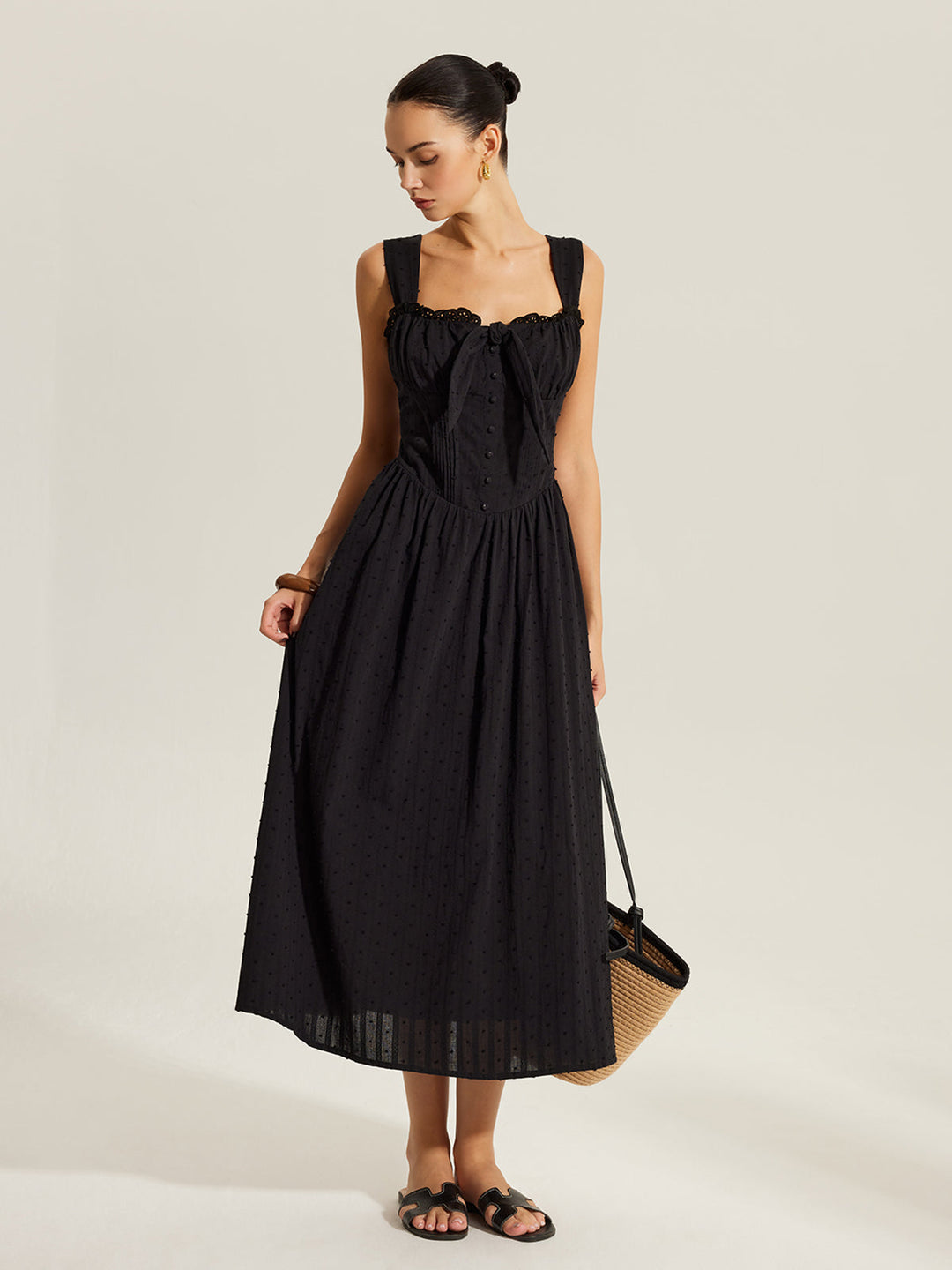 Robe en Coton avec Décolleté Coeur