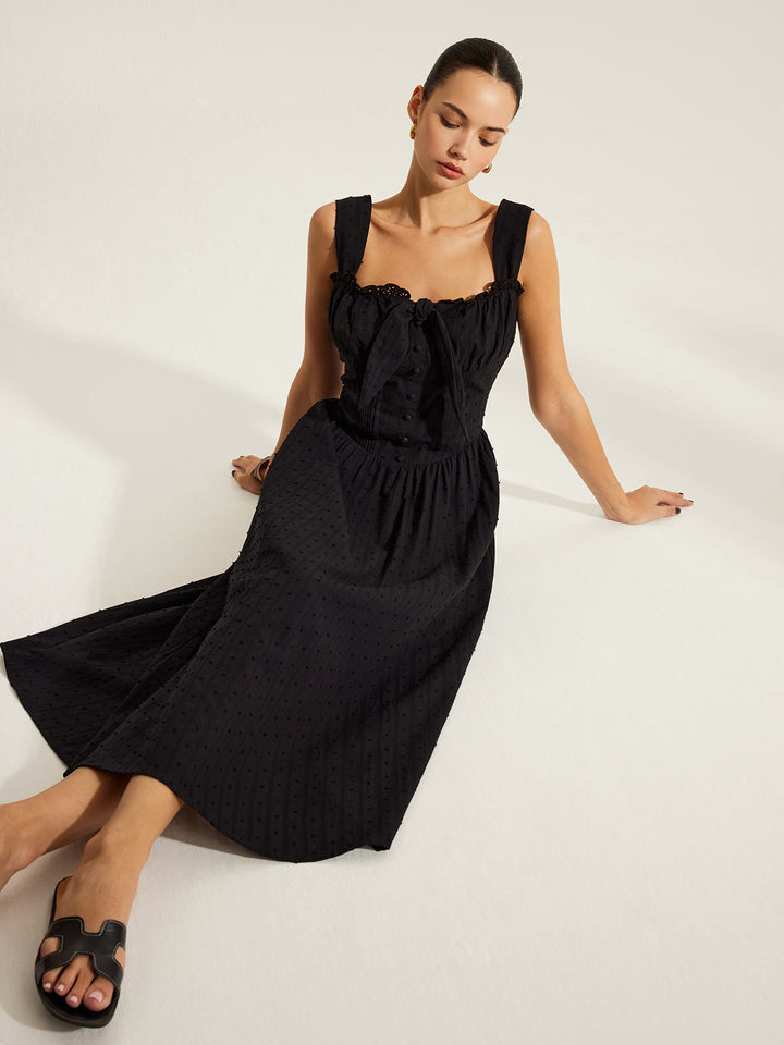 Robe en Coton avec Décolleté Coeur