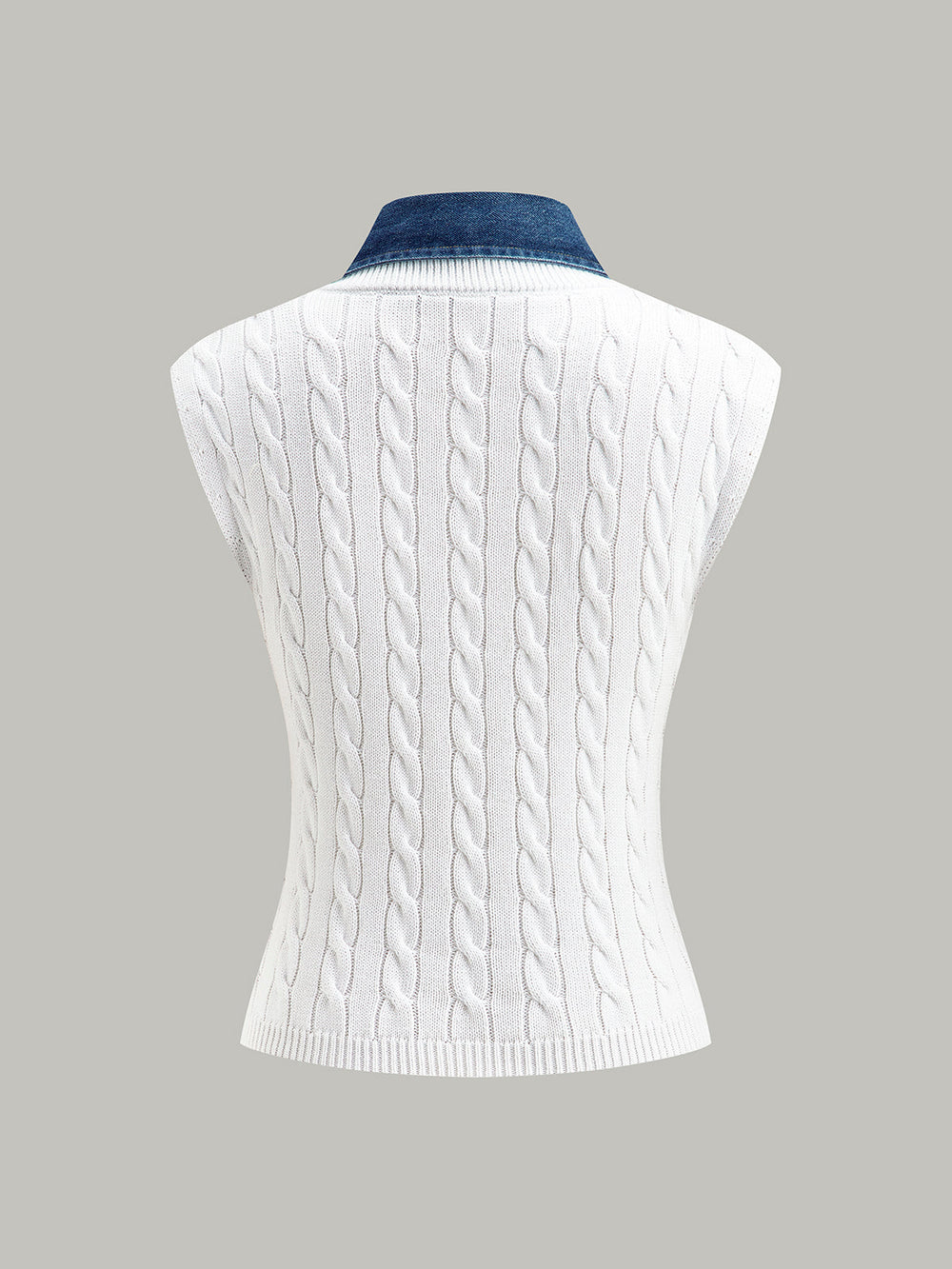 Haut en tricot avec col en jean en coton