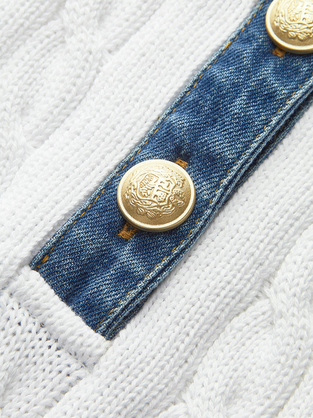 Haut en tricot avec col en jean en coton