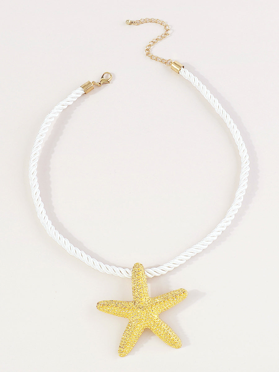 Collier Corde Étoile de Mer Dorée