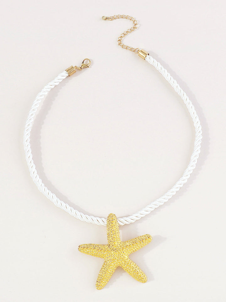Collier Corde Étoile de Mer Dorée