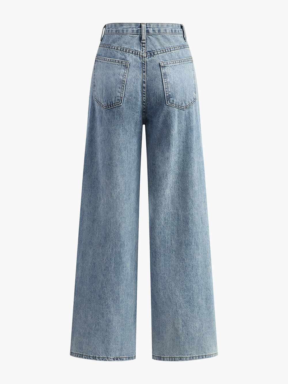 Jeans Large Jambe Taille Asymétrique