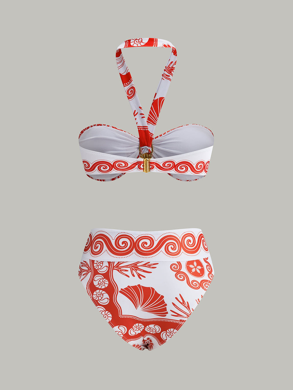 Ensemble de bikini à col licou imprimé