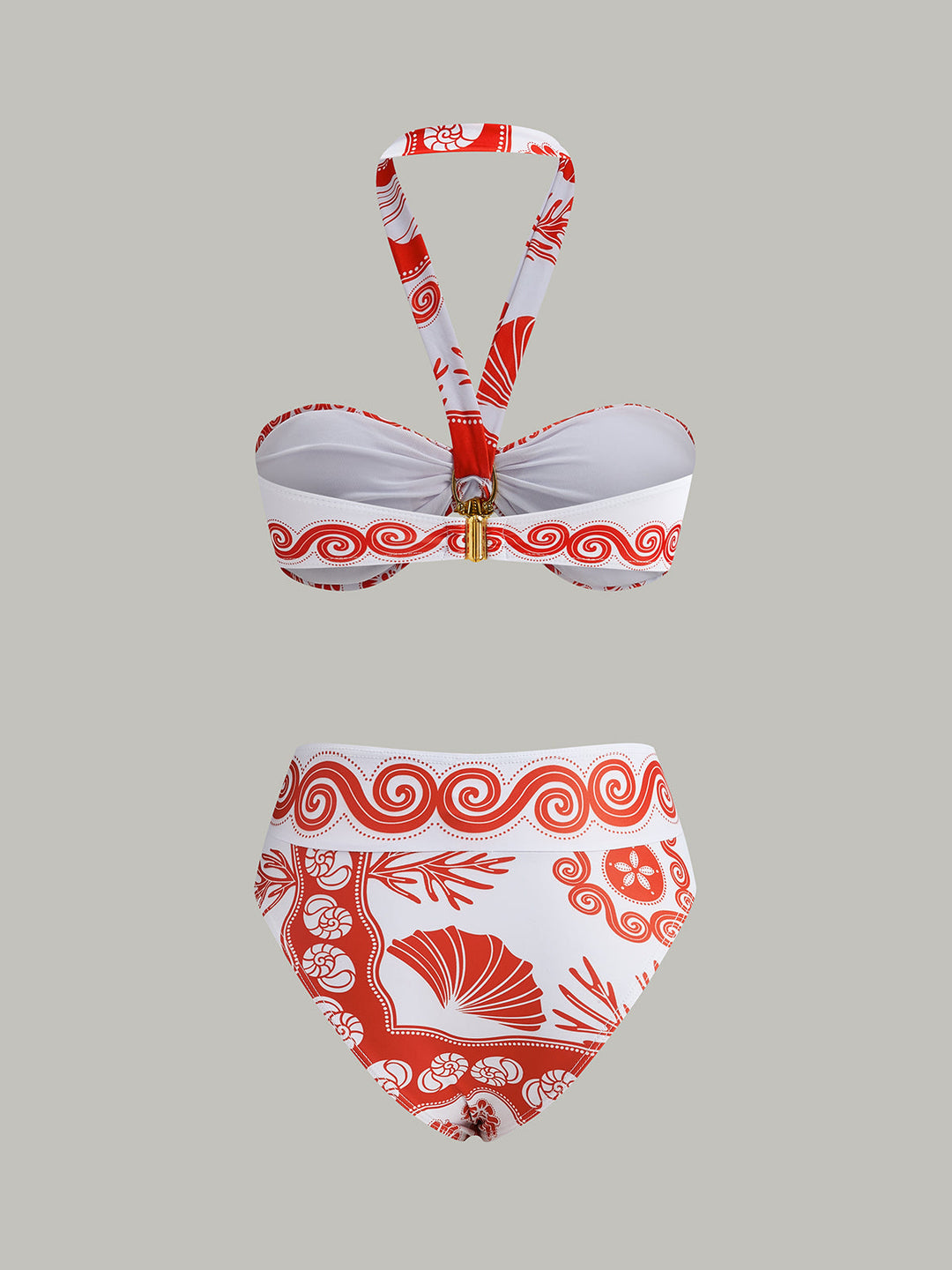 Ensemble de bikini à col licou imprimé