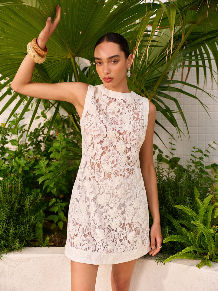 Robe en Dentelle Semi-Transparente