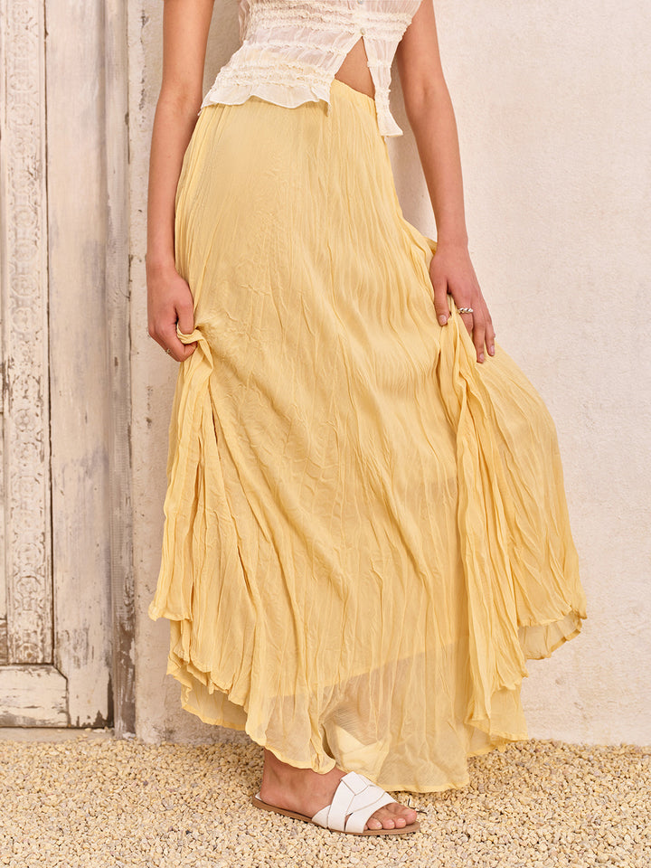 Jupe À Taille Haute Avec Ourlet Asymétrique Plissé