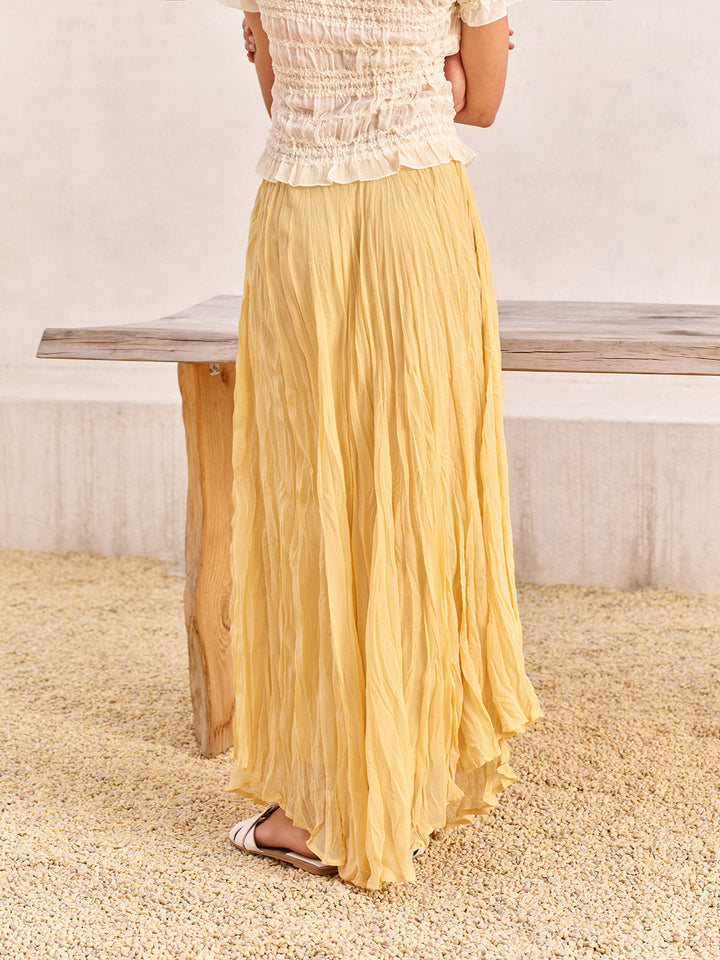 Jupe À Taille Haute Avec Ourlet Asymétrique Plissé