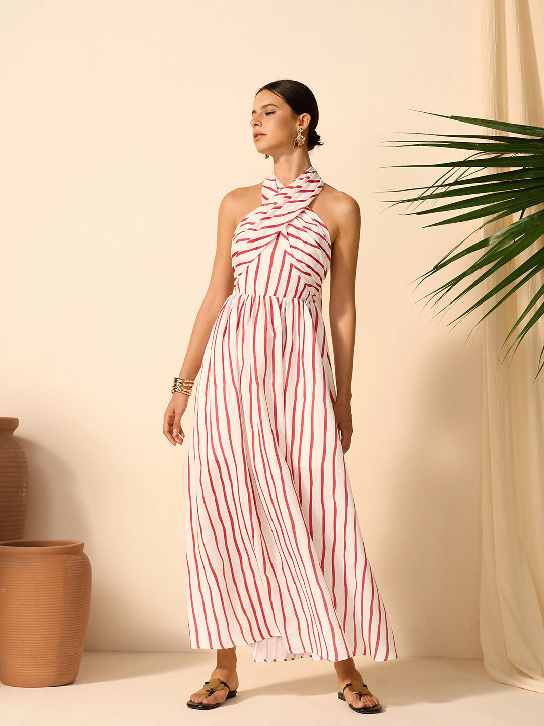 Robe Robe à Col Bardot Rayée
