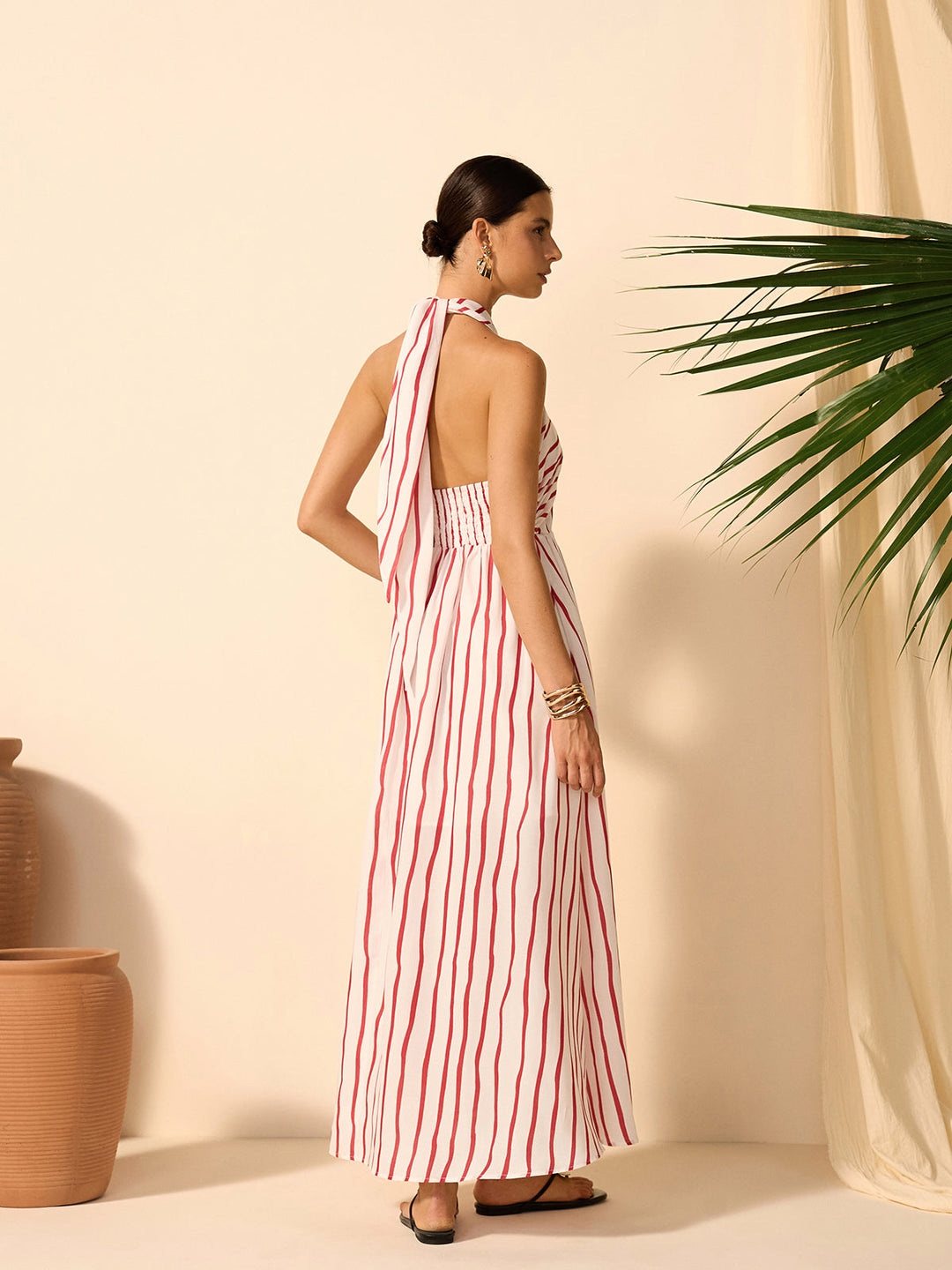 Robe Robe à Col Bardot Rayée