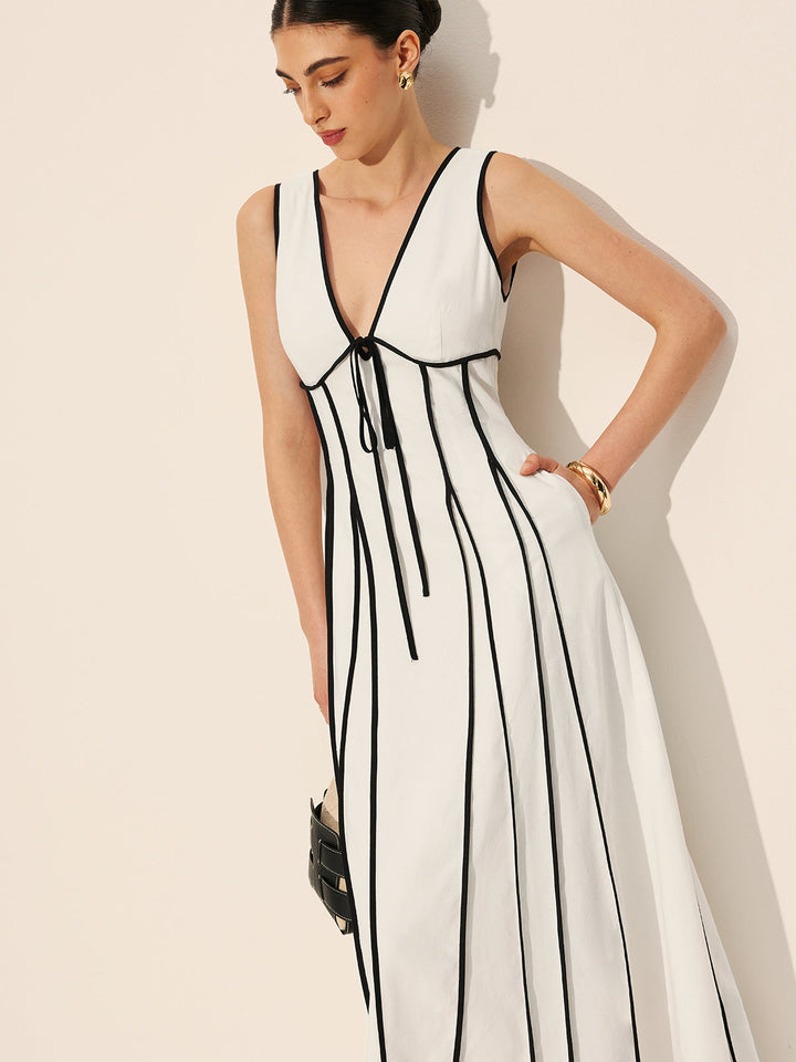 Robe à bordure contrastante avec poches