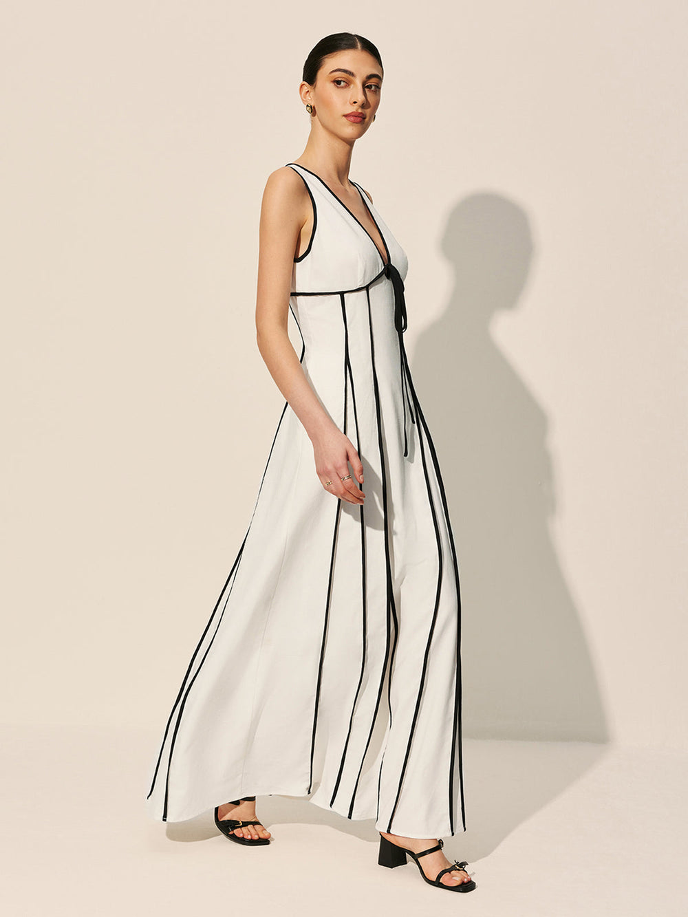 Robe à bordure contrastante avec poches