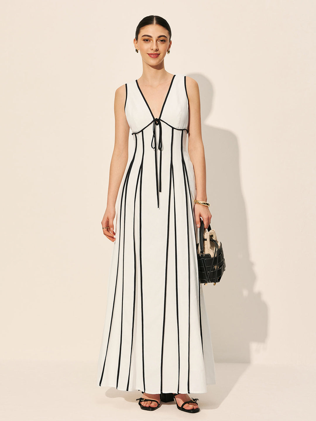 Robe à bordure contrastante avec poches