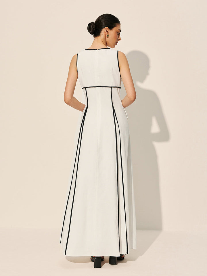 Robe à bordure contrastante avec poches
