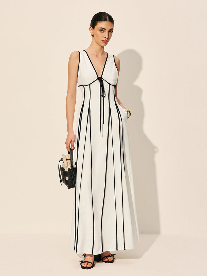 Robe à bordure contrastante avec poches